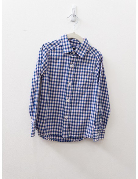 camisa cuadros azules con amarillo y rosado