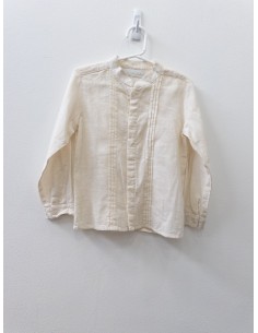 camisa lino beige