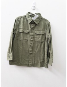 camisa verde militar manga larga