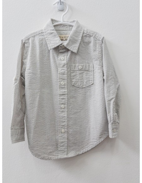 camisa rayas grises y blancas