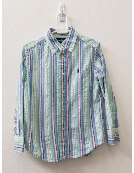 camisa rayas celestes rosadas y verdes