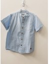 camisa celeste manga corta