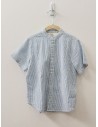 camisa rayas celestes y blancas manga corta