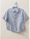 camisa lino celeste