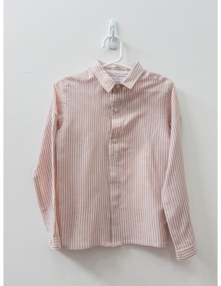 camisa rayas blancas y salmon