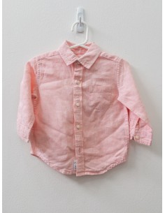 camisa lino rosada