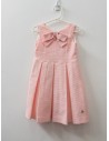 vestido rosado con lazo