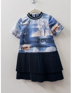 vestido tablones azules dibujos azules