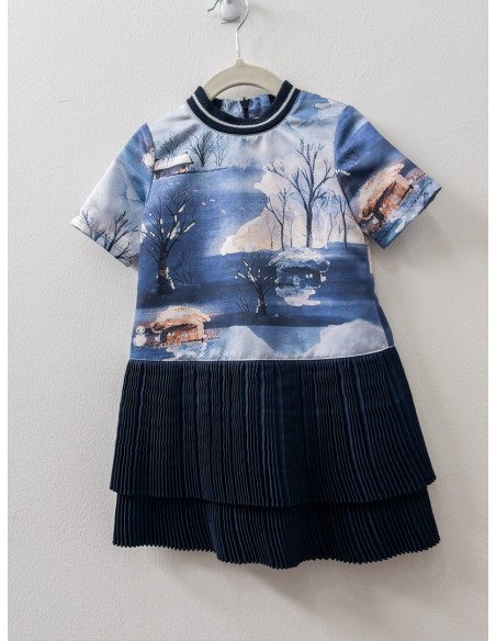 vestido tablones azules dibujos azules