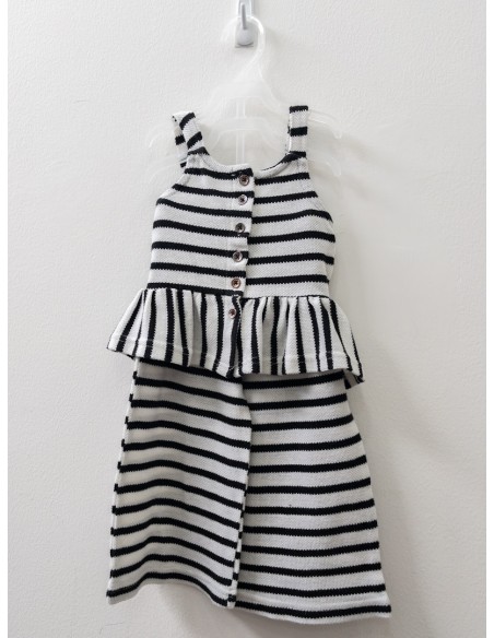 set pantalon y top blanco con negro