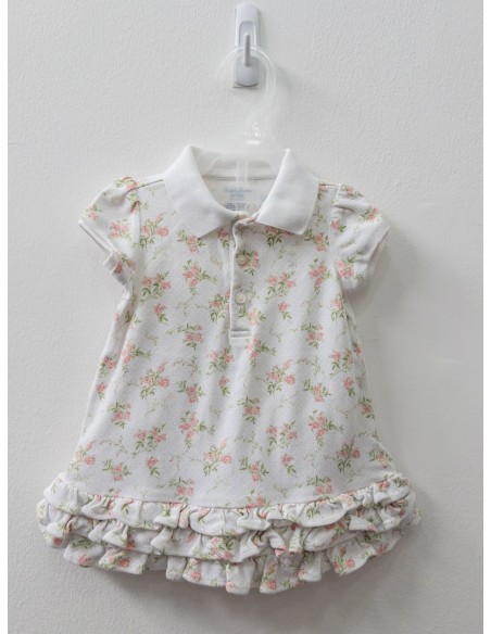 set blanco con flores rosadas y calzon