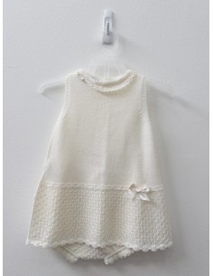 set vestido blanco tejido con calzon