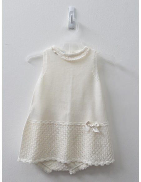 set vestido blanco tejido con calzon