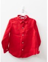 camisa manga larga lino roja
