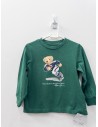 camiseta manga larga verde con osito