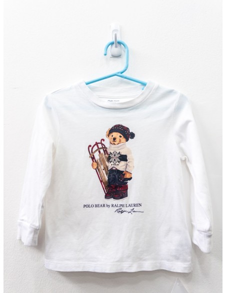 camiseta manga larga blanca con osito