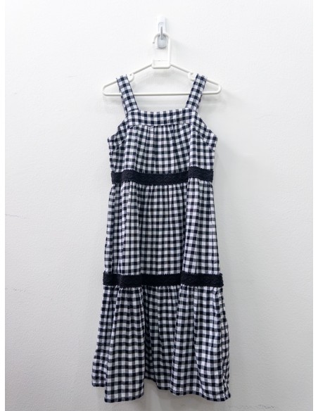 vestido cuadros negros y blancos
