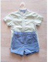 set short celeste y camisa verde agua