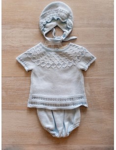 set short y camiseta punto celeste
