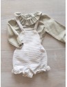 set camisa gris y enterizo blanco puntos gris