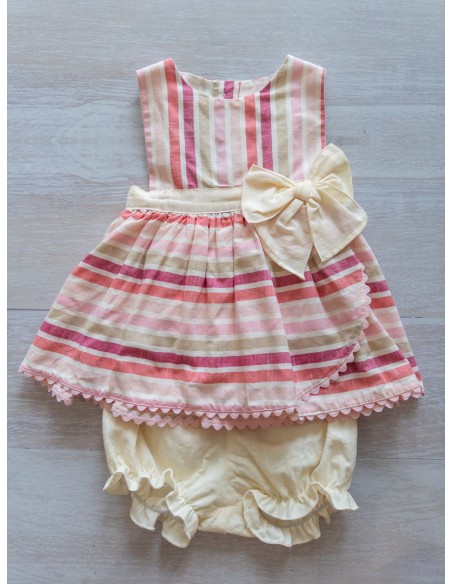 vestido rayas fucsias y rosadas