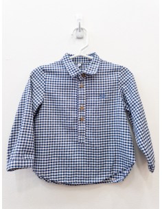 camisa manga larga cuadros azules
