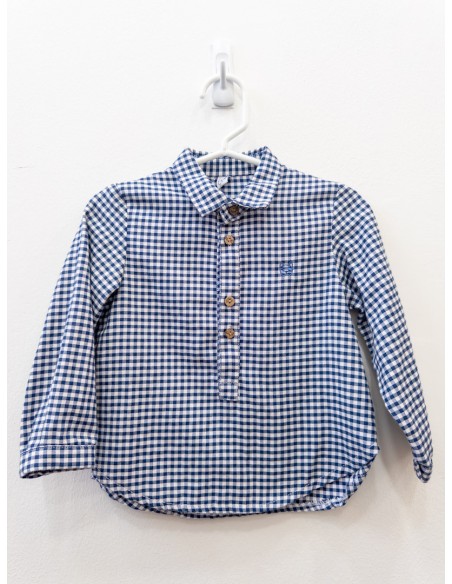 camisa manga larga cuadros azules