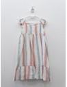 vestido rayas turquesa salmon pastel