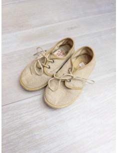zapatos lona beige