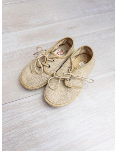 zapatos lona beige
