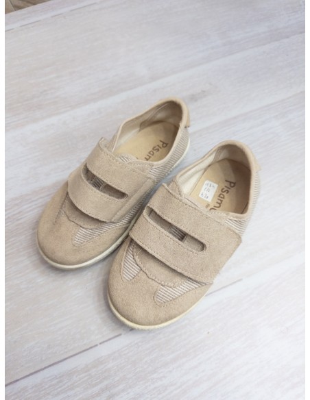 sneakers beige con velcro