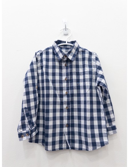 camisa cuadros azules y blancos