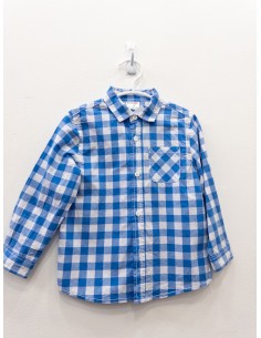 camisa cuadros celestes y blancos