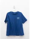 camiseta azul con print tiburones