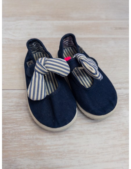 zapatos tela azules
