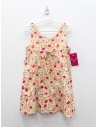 vestido con flores fucsias y naranjas