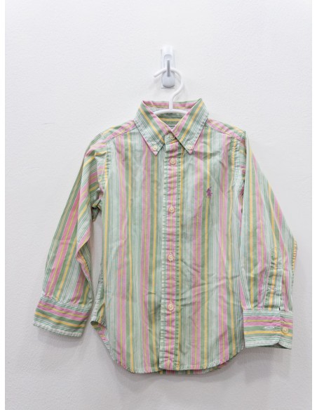 camisa rayas rosadas amarillas y verdes