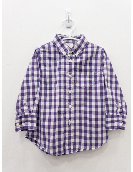 camisa cuadros morados con blanco