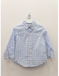 camisa cuadros celestes y blancos