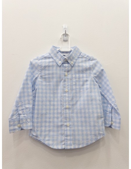 camisa cuadros celestes y blancos