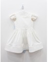 vestido blanco con lazo celeste