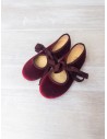 zapatos gamuza concho de vino con lazo
