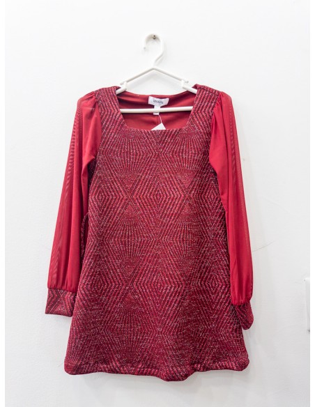 vestido rojo con mangas