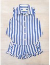 set rayas azules con blanco