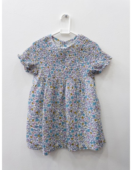 vestido blanco con florcitas color pastel