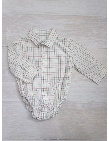camisa enterizo lineas turquesas y cafes