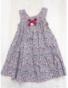 vestido flores moradas y lazo fucsia