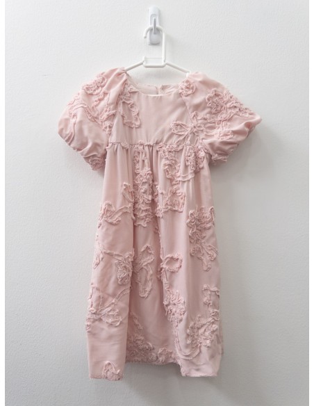 vestido rosado con flores 3d