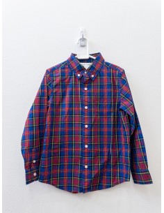 camisa manga larga azul, morado, rojo