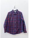 camisa manga larga azul, morado, rojo